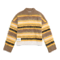 [KVTD-BXY-Y-BRW-XL] KNITWEAR BOXY STRIPES YELLOW AND BROWN VTD XL