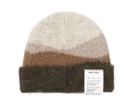 [VTD-BNY-RPL-O2] Beanie RAÍCES detachable label - brown