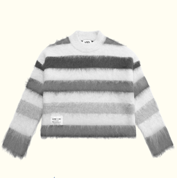 [KVTD-BOXY-GREYS-XL] KNITWEAR BOXY GREY STRIPED JERSEY XL